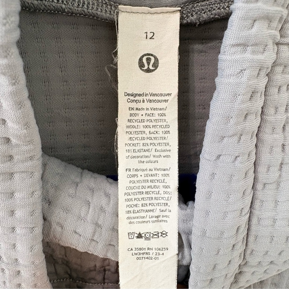 Lululemon Waffle Knit Funnel Neck Long Sleeve Rhino Grey Sz 12 - Picture 3 of 9